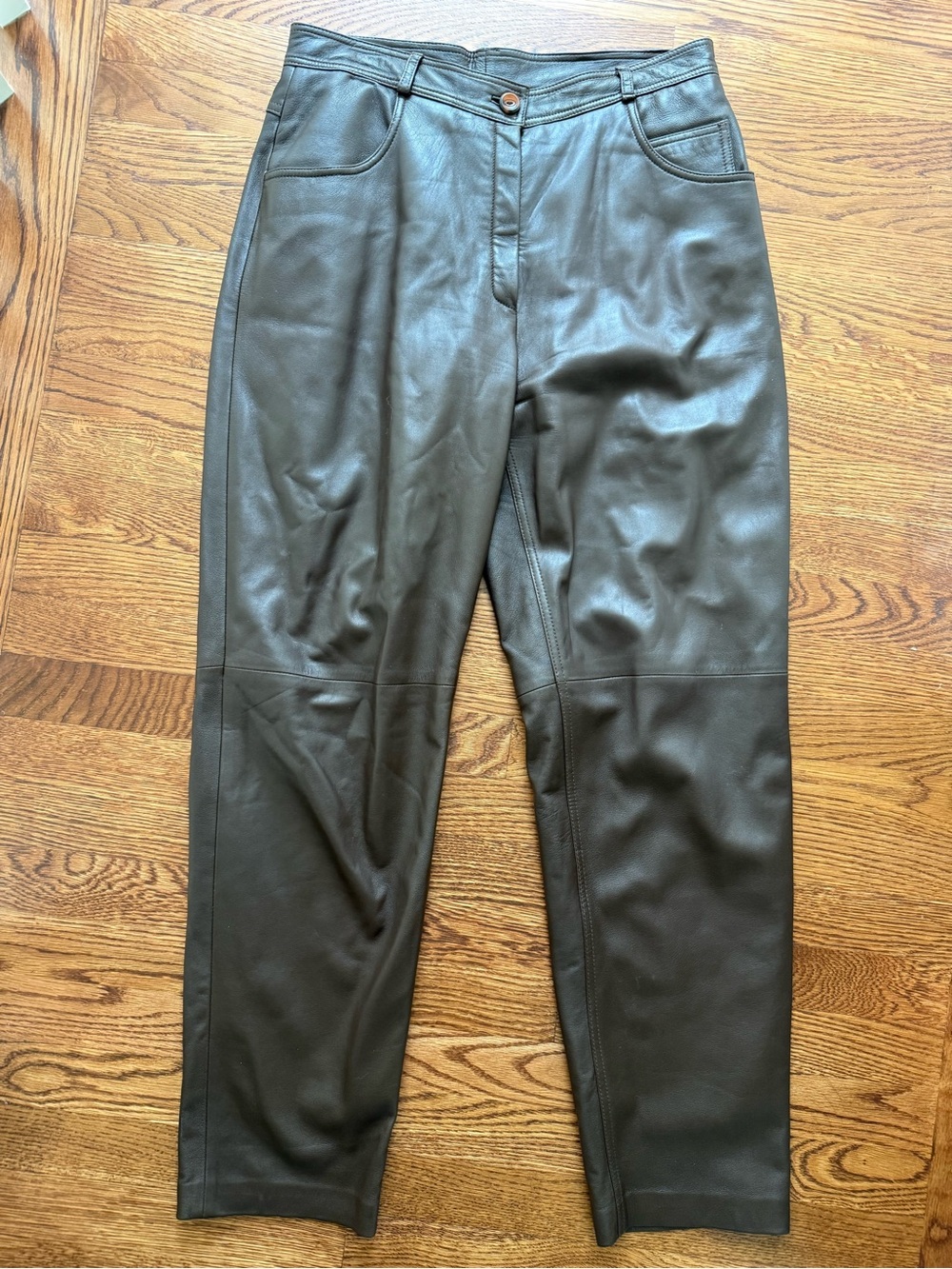 MARDINI Brown Genuine Leather Pants‎ Biker Moto Retro Rocker 90s Grunge 14